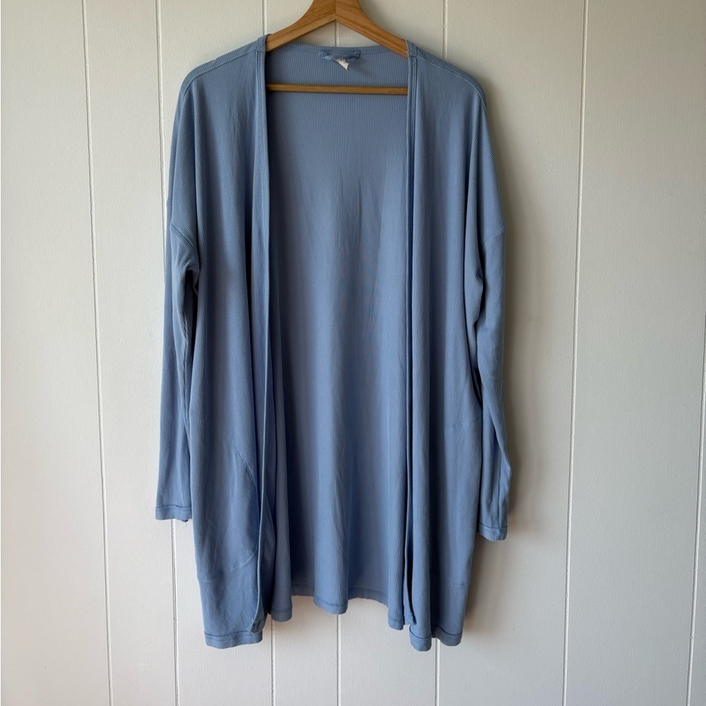 Intimately Free People Sky Blue Ribbed Duster Cardigan | Size Small - Picture 2 of 7